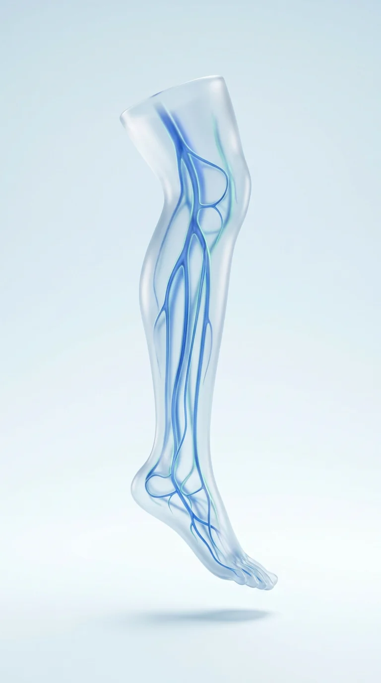 Illustration médicale des veines de la jambe